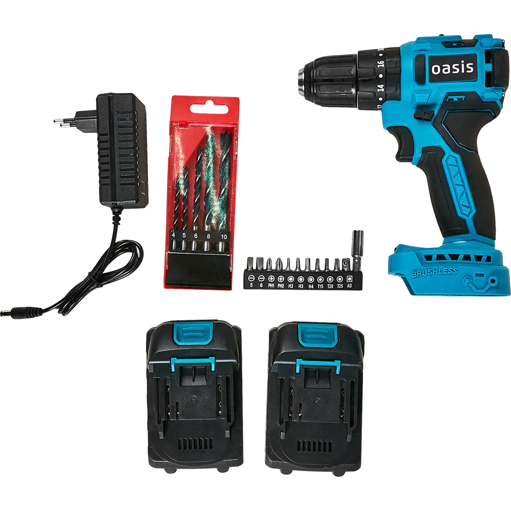 Бесщеточный шуруповерт Oasis ASU-18A с двумя аккумуляторами 86578029 STLM-1538260 - Вид №4