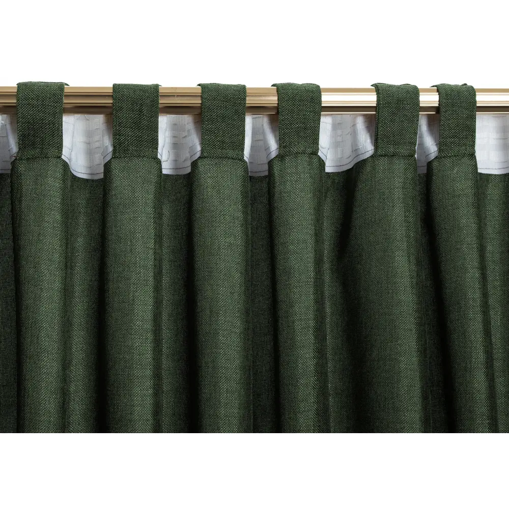 KREAFORTA Looks - штора на ленте с петлями 200×260 см зелёная рогожка 89405472 STLM-1568376 - Вид №5