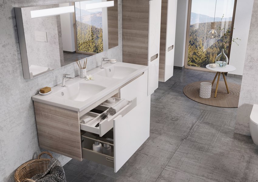 Тумба под умывальник SD-1300 CLASSIC береза/белая Ravak X000000423 - Вид №4