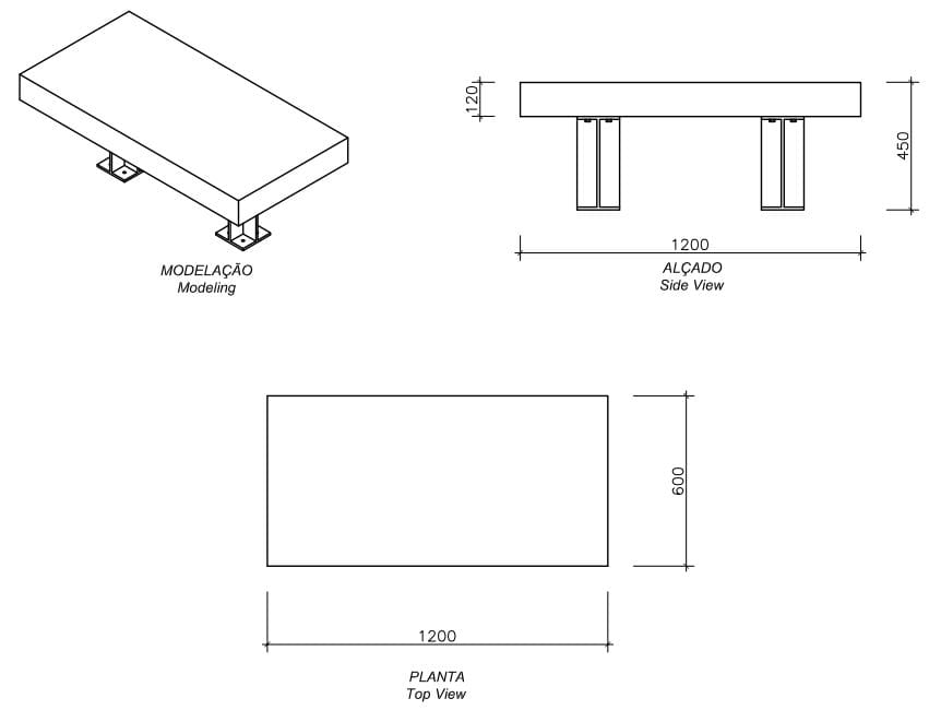 Бетонная скамья без спинки amop Citizen ARCH-00022408 - Вид №2