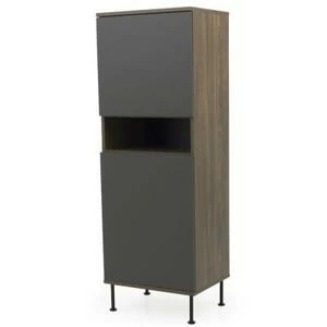 Шкаф Tenzo Daxx, 161х56х43 см, меламин/металл, серо-коричневый