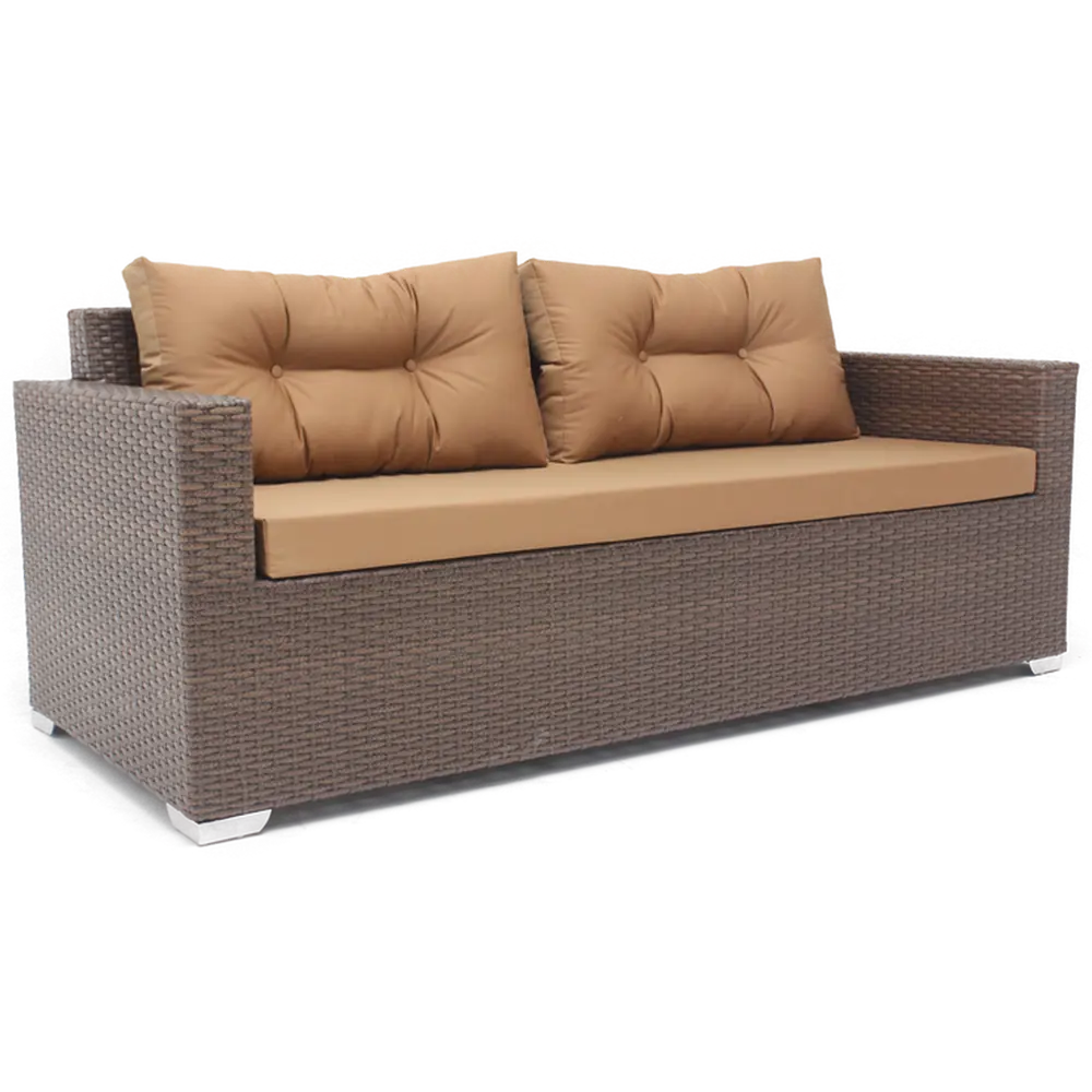 Диван садовый Lavantera 180 165x77x70 см искусственный ротанг цвет коричневый 85017153 STLM-2155359 Santreyd  - Вид №1