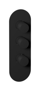 Комплект пластины и ручки Термостатическая виниловая двусторонняя вертикальная эллиптическая пластина WE ARE IB eua212npnvn Matt Black Aqua