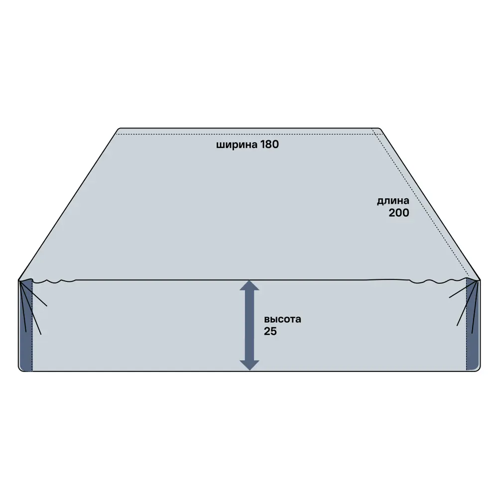Простыня Inspire 180x200 см сатин на резинке цвет капучино STLM-2015350 - Вид №1
