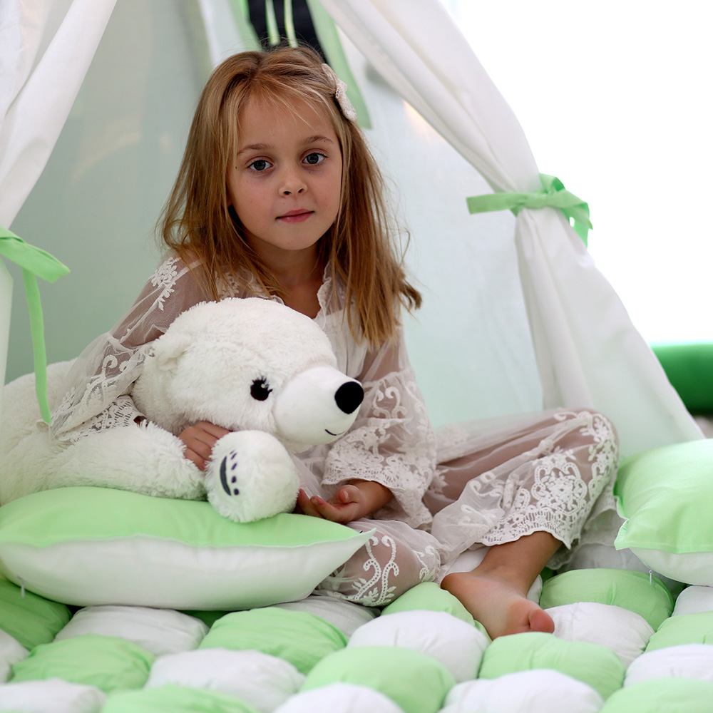 Вигвам для детей Lime 130х130 с гирляндой из флажков VAMVIGVAM LIME 281903 Зеленый Santreyd  - Вид №2