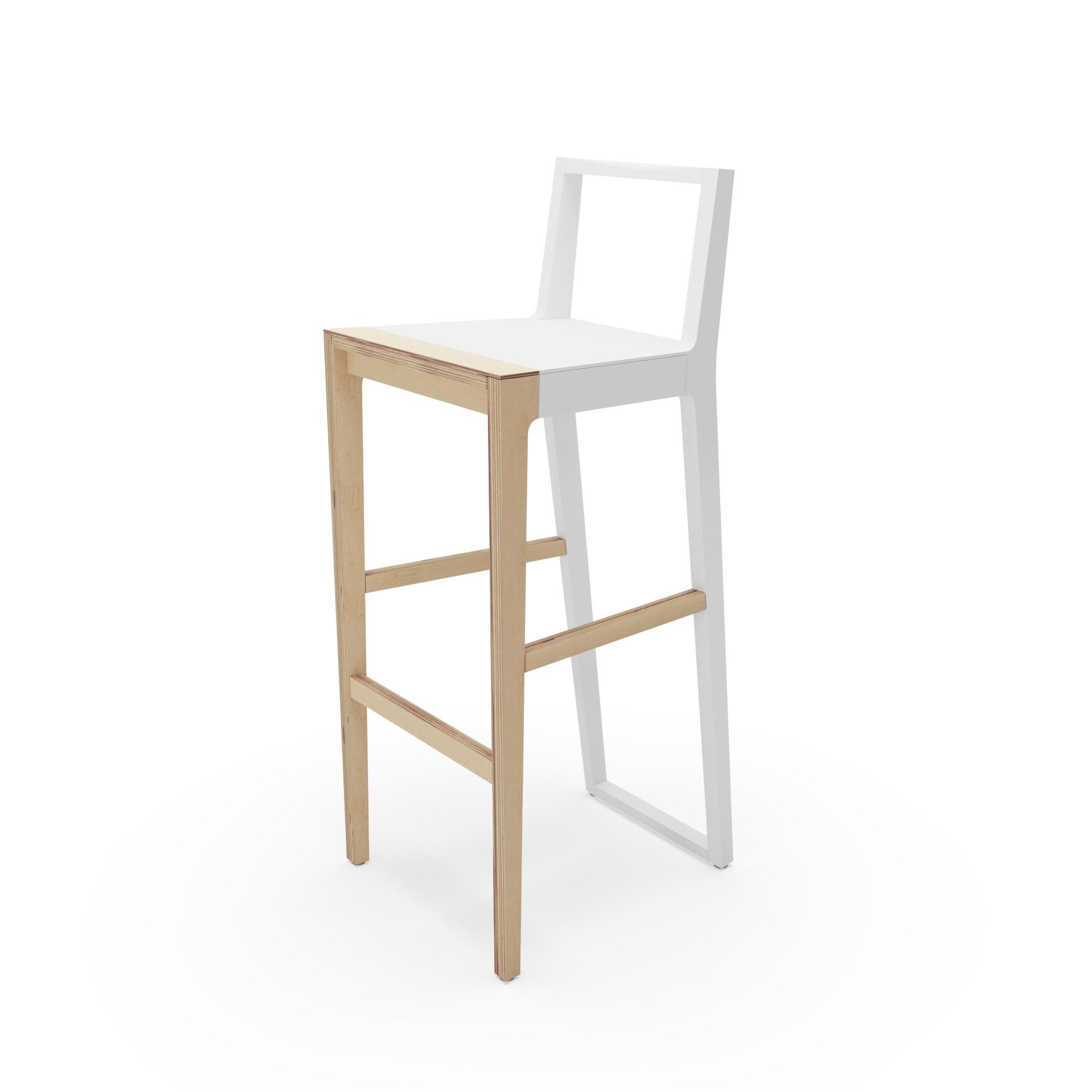 Высокий барный стул из фанеры Branca Lisboa Кожа ARCH-00087834 - Вид №6