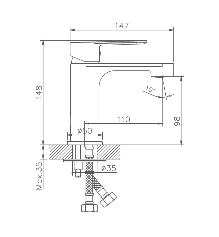 HB10557-8 Смеситель для раковины , белый Haiba  - Вид №2
