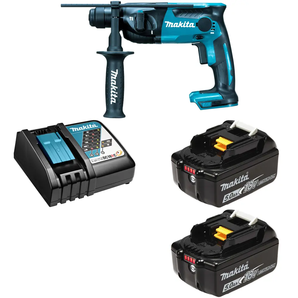 Перфоратор аккумуляторный Makita DHR165RTE SDS+ 13Дж 18В Li-Ion 2x5Ач