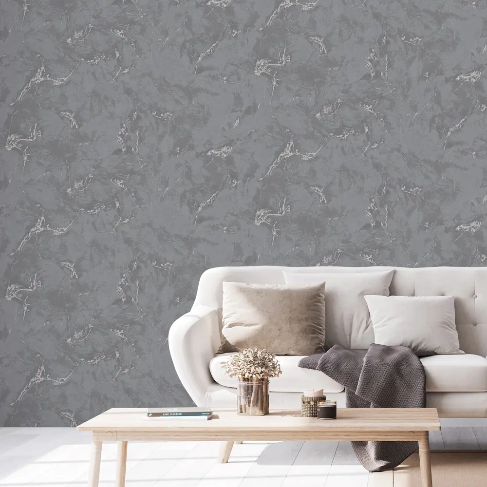 INSPIRE Kabru - Флизелиновые обои графитовые с каменной текстурой 89345379 STLM-0820873 - Вид №1