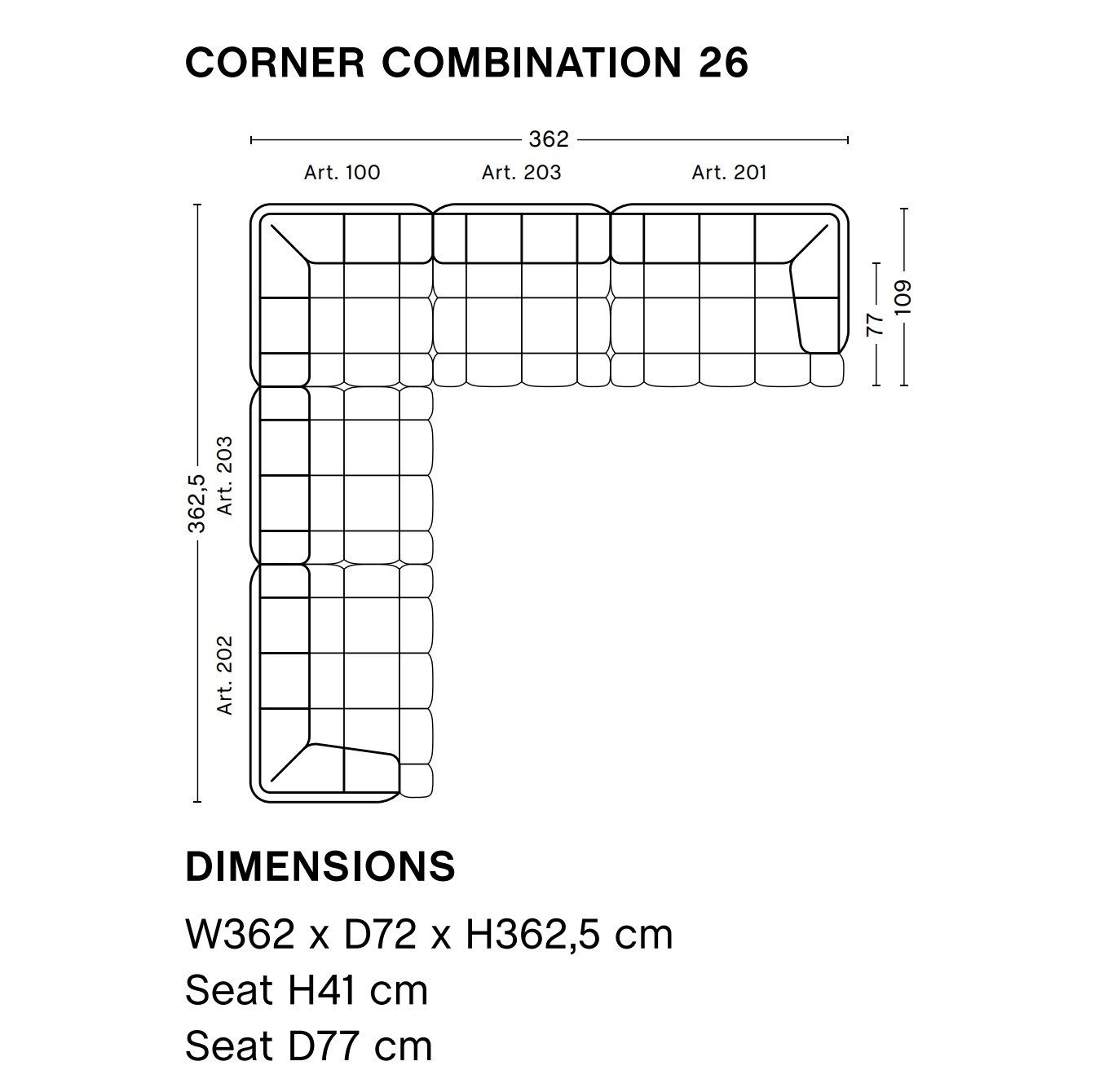 Угловой диван из ткани Hay Quilton ARCH-00018387 - Вид №2