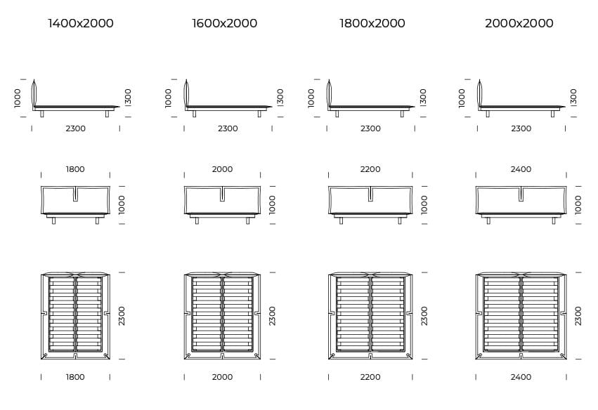 Двуспальная кровать из ткани с мягким изголовьем Nobonobo VIOLET ARCH-00124175 - Вид №1