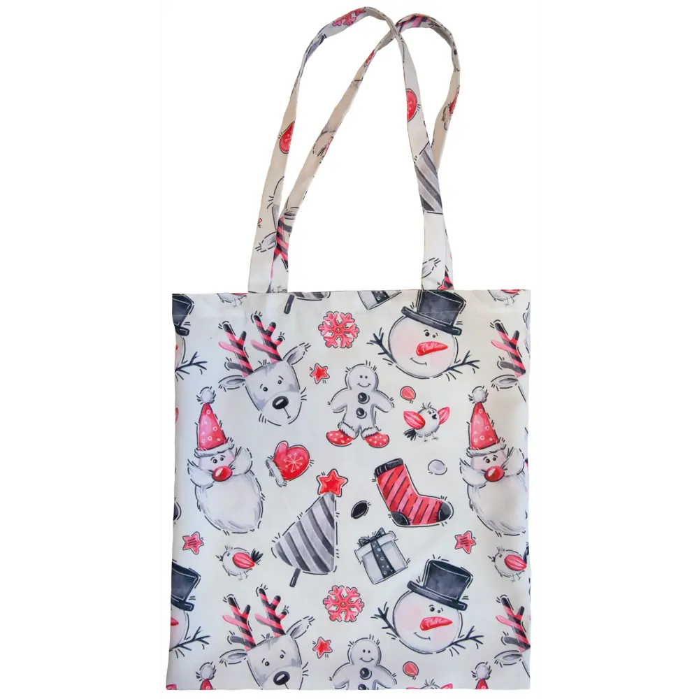 Сумка шоппер Новогодние игрушки 40х35 см белая SEASONS STLM-2202649