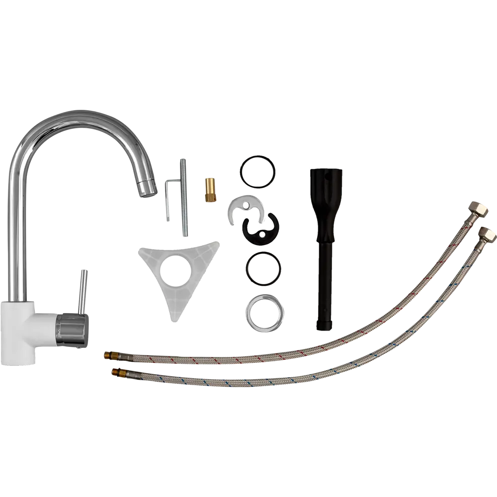 Смеситель для кухни Paini Cox 32.7 см цвет белый/хром STLM-2096448 - Вид №5