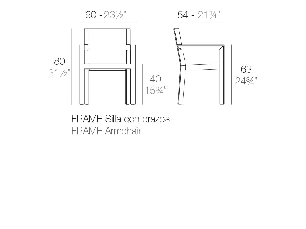 Штабелируемый садовый стул с подлокотниками Vondom рамка ARCH-00029048 - Вид №8