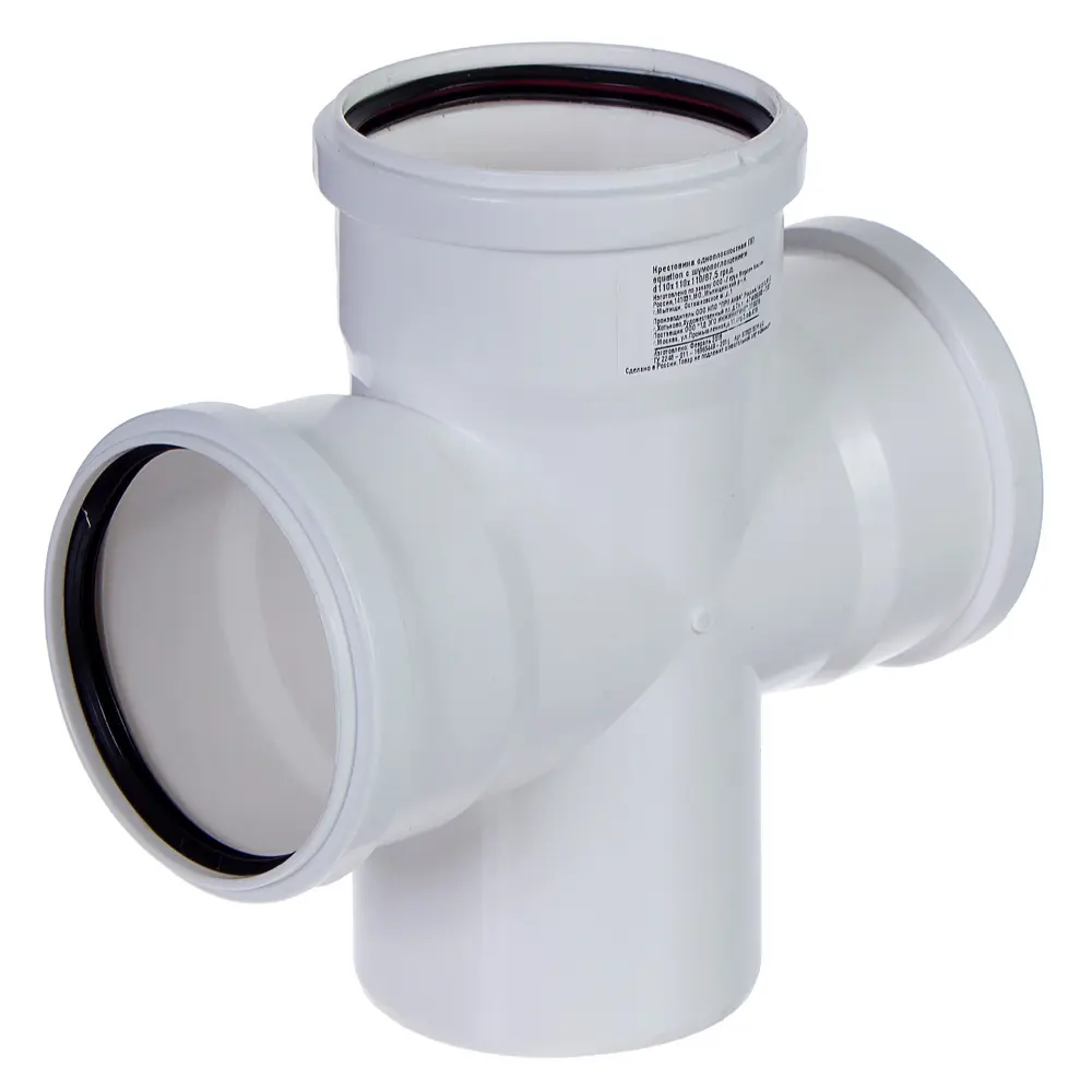 Крестовина канализационная EQUATION 110x110x110 мм для эффективного соединения труб 81952651 STLM-0014921
