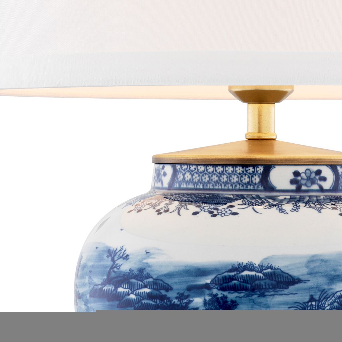 Керамическая светодиодная настольная лампа Eichholtz CHINESE BLUE ARCH-00123816 - Вид №1