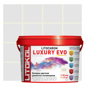 85586078 Затирка цементно-полимерная Litochrom Luxury Evo цвет LLE 200 белый 2кг STLM-0064277 LITOKOL