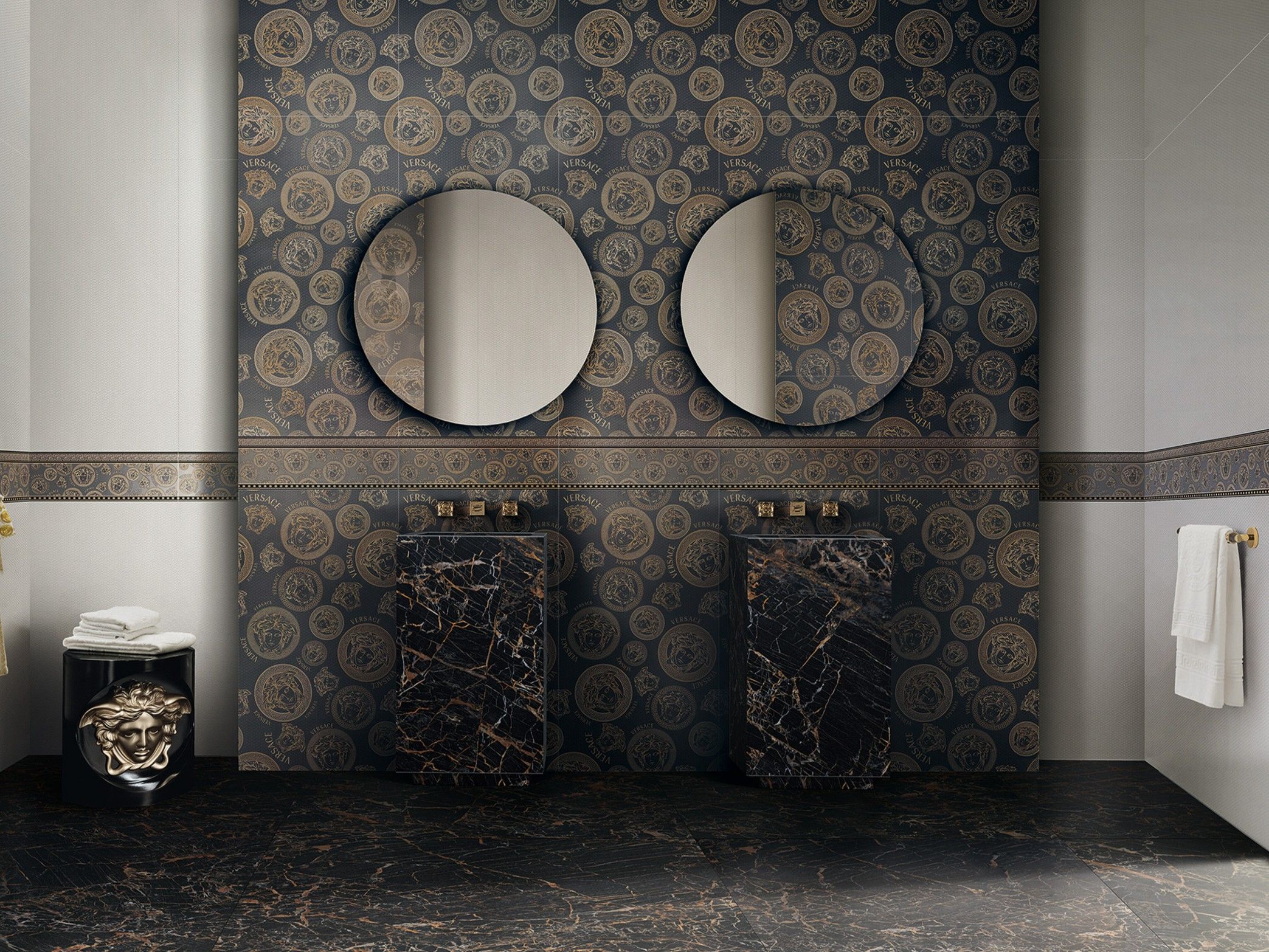 Облицовка керамогранита для интерьера Versace Ceramics Иконы ARCH-00065874