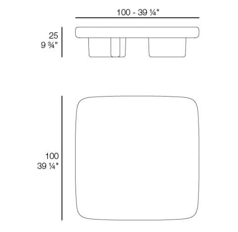Квадратный низкий садовый столик Vondom Milos ARCH-00126784 - Вид №7