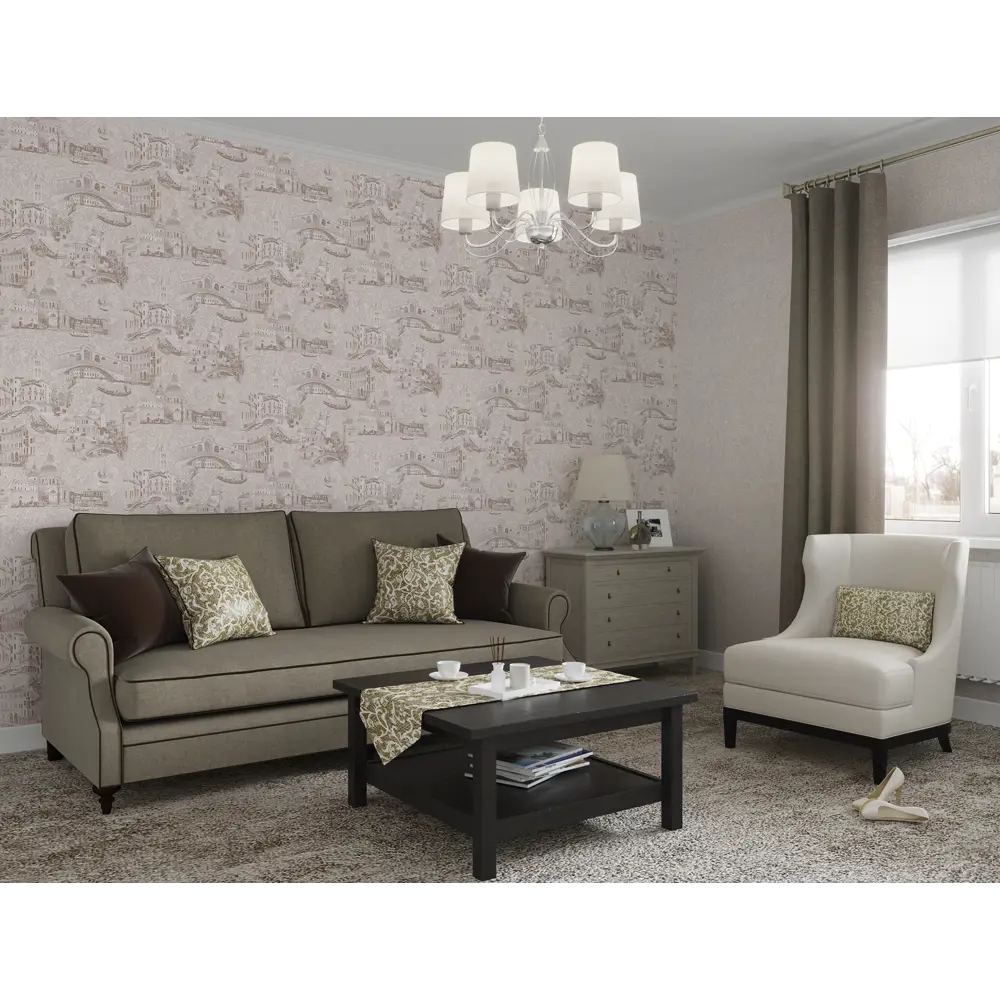 Обои флизелиновые Palitra Home Serra бежевые 1.06 м HC31051-21 STLM-2119617 - Вид №3