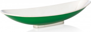 10538397 Schiavon Блюдо для центра стола овальное 34см "Дизайн-микс, Контемпоранео" (зеленый лак) Посеребрение