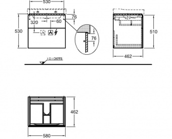 Тумба под раковину 58 см Keramag Xeno2 807260000 Santreyd  - Вид №2