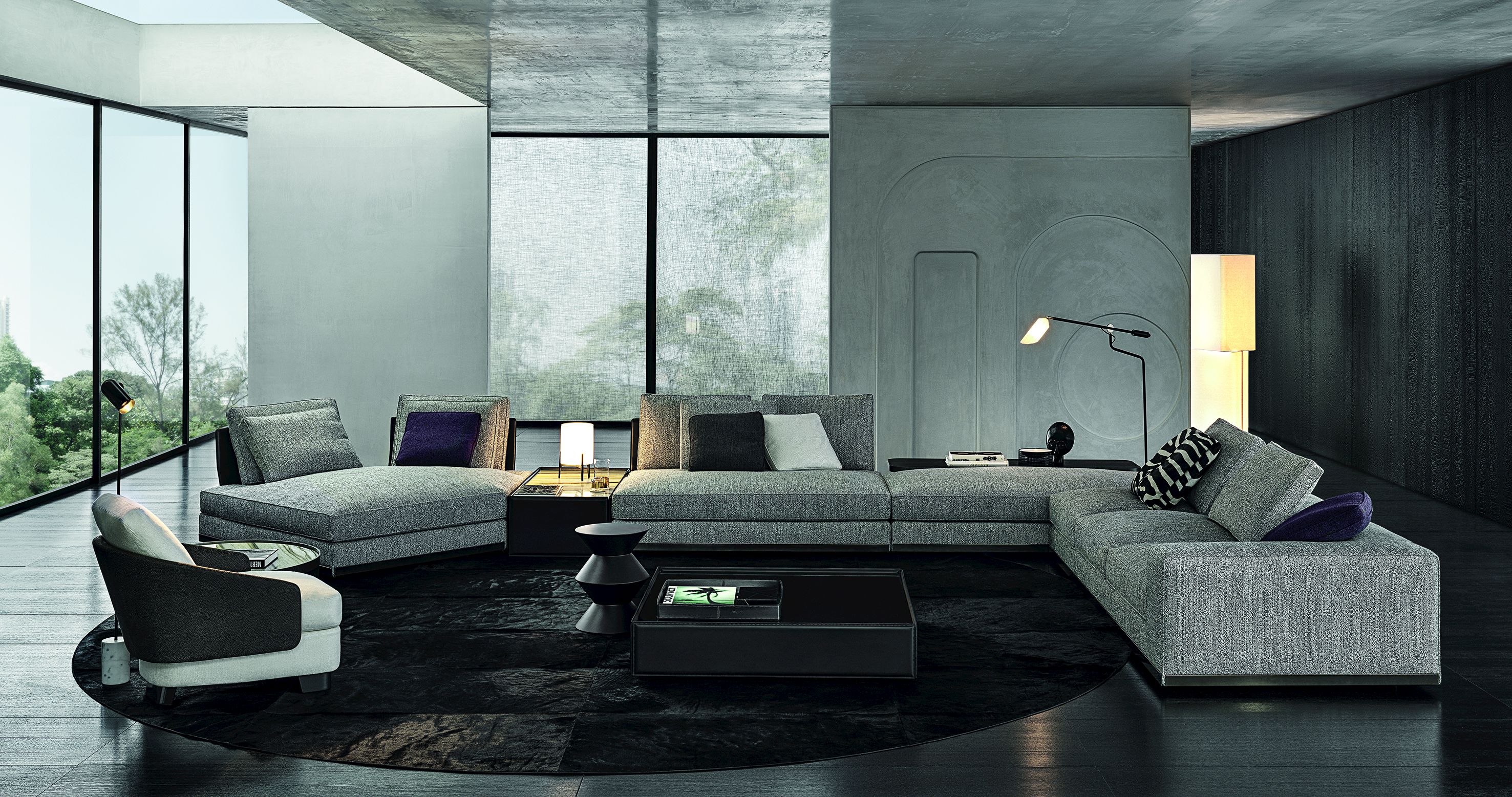 Модульный угловой диван из ткани Minotti ARCH-00085023 - Вид №4