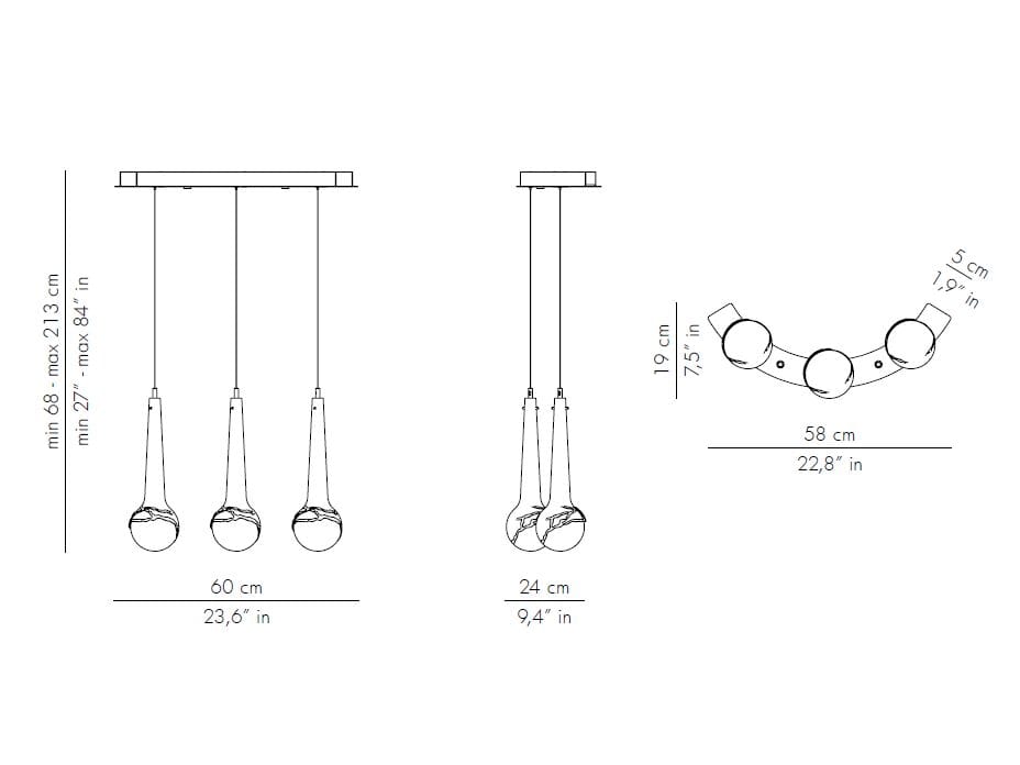 Люстра из дутого стекла Patrizia Volpato лунные капли ARCH-00139618 - Вид №1