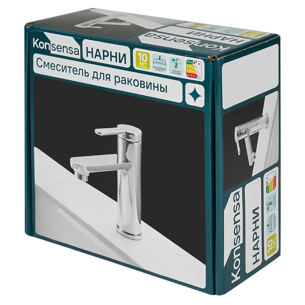 Смеситель для раковины KONSENSA Нарни MA3643 однорычажный цвет хром STLM-2079890 - Вид №8
