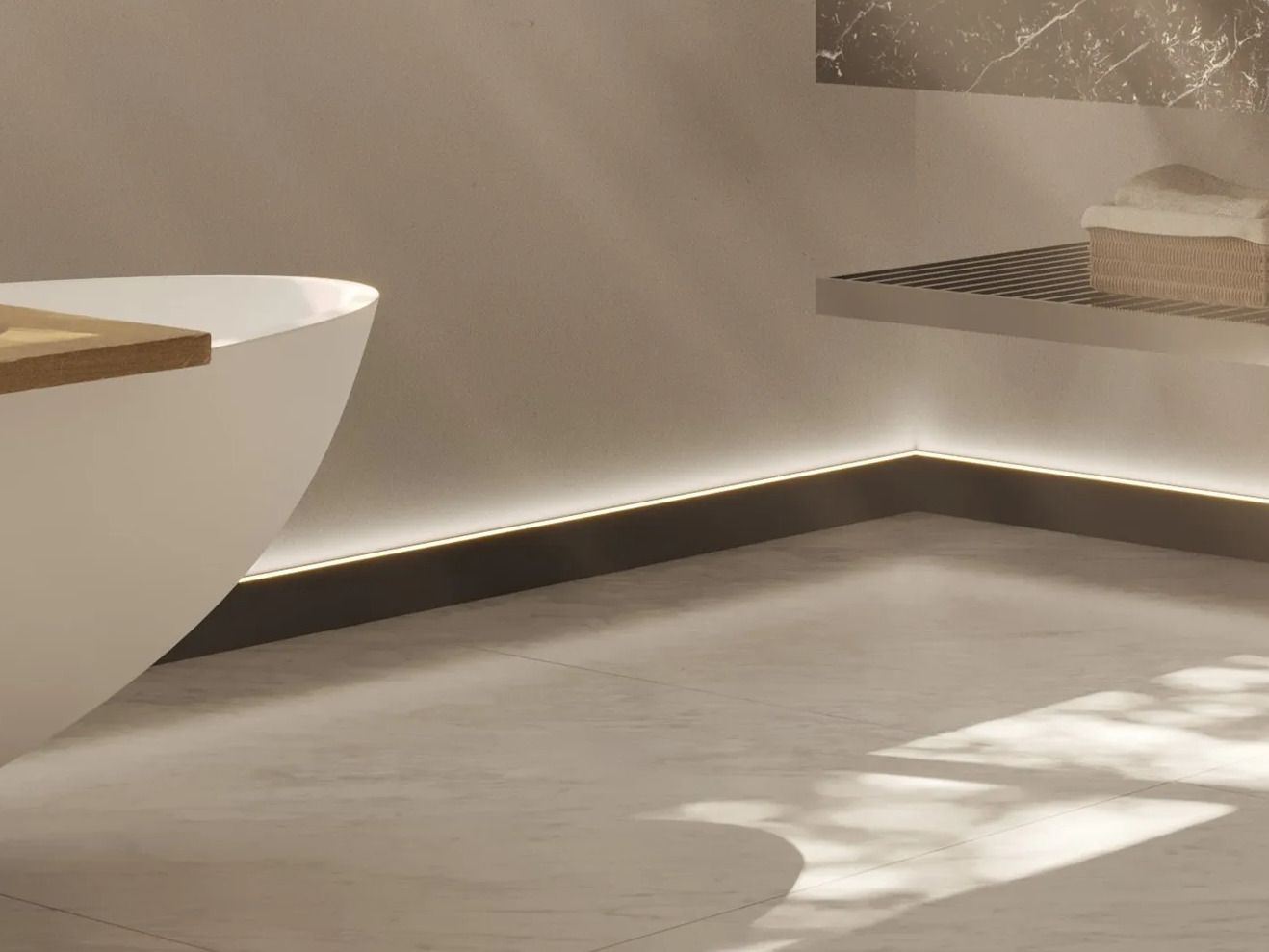 Плинтусы из полистирола с непрямым освещением NOËL & MARQUET Black Edition ARCH-00015915