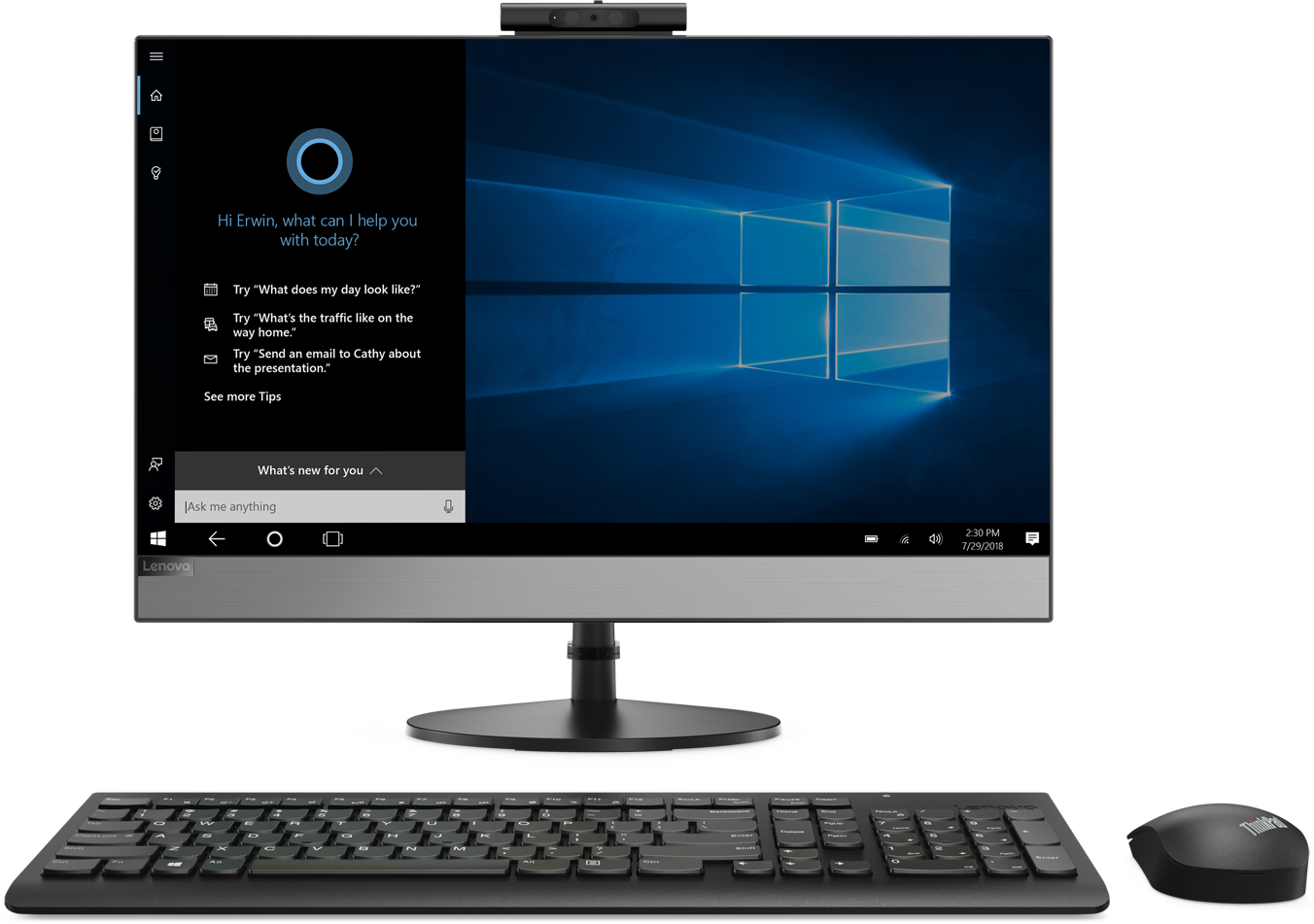 10UW00DSRU v530-24icb 23,8" i5-9400t 16gb 512gb_ssd_m.2 int. dvd±rw ac+bt usb kb&mouse w10_p64-rus 1y carry-in Lenovo Santreyd  - Вид №1