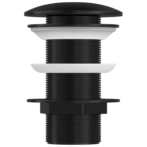 A855-N Матовый черный слив для раковины Click-Clack без прорезей, без перелива duten