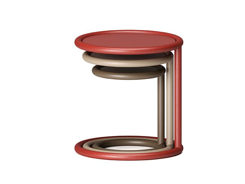 Штабелируемый круглый стол из стали и дерева Infiniti Rim ARCH-00015444 - Вид №1