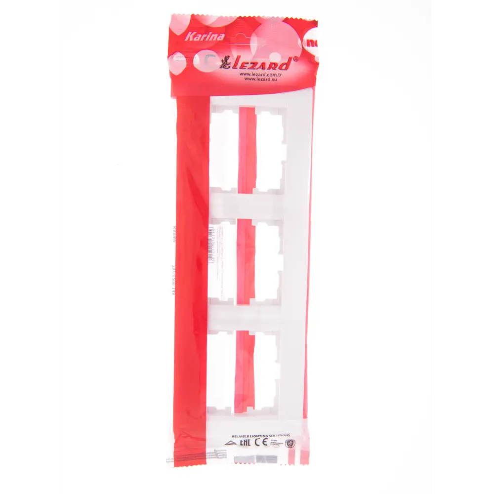 Рамка для розеток и выключателей Lezard Karina 3 поста горизонтальная цвет белый STLM-2172269 - Вид №3