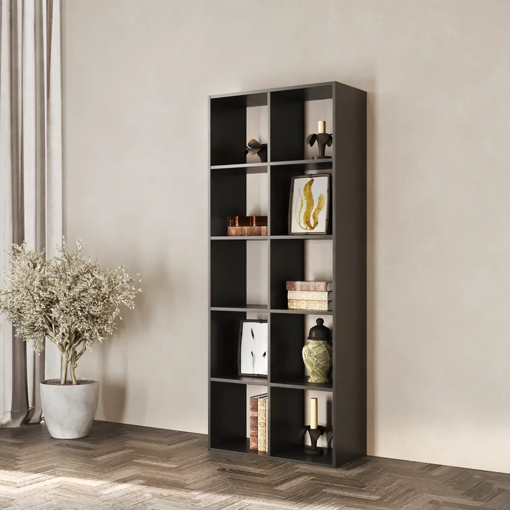 Стеллаж Spaceo KUB 10 секций 70x173x31.5 см ЛДСП цвет графит 82731894 STLM-2090815 