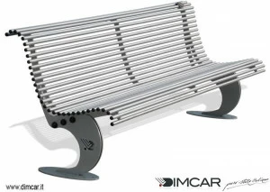 DIMCAR Металлическая скамейка в современном стиле со спинкой Elite 1133-f