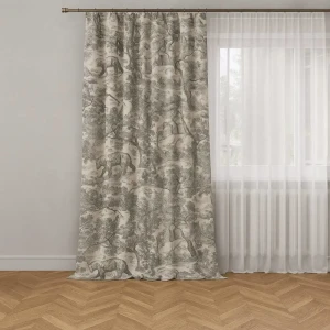 Штора на ленте 200x280 см цвет бежево-серый