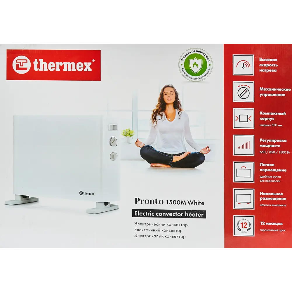 Конвектор электрический Thermex Pronto 1500M White с механическим термостатом 1500 Вт цвет белый STLM-2114982 - Вид №4