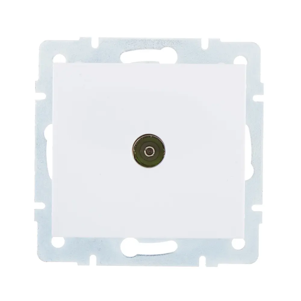 ТВ-розетка оконечная встраиваемая Lezard Rain шлейф, цвет белый STLM-2140610