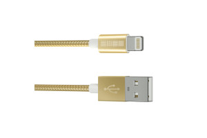 17458380 Кабель USB iPh5 8pin Mfi материал -TPE, цвет- Gold, 2m, B210, 54543 Interstep