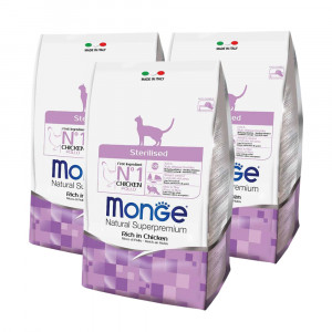 ПР0041249*3 Корм для кошек Cat Sterilized для стерилизованных кошек сух. 1,5кг (упаковка - 3 шт) Monge