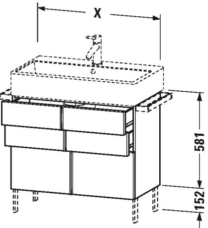 VA658407171 Vero Air Тумбочка напольная Средиземноморский дуб Duravit - Вид №3