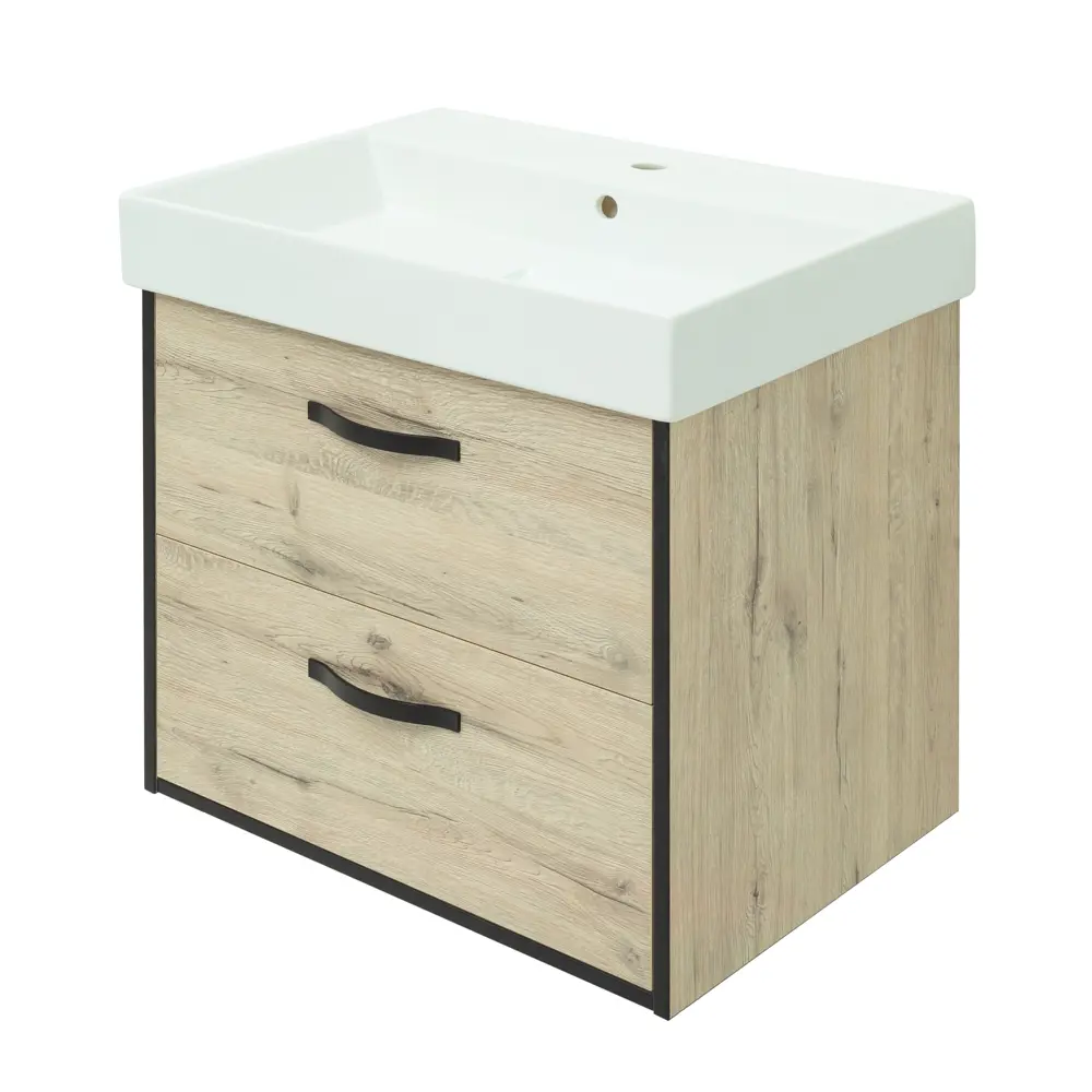 Тумба под раковину Aquanet Инди Вилис подвесная 65 см цвет дуб белый STLM-2045944 - Вид №1