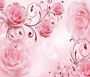 90714552 Фотообои флизелиновые 300х260 см Розовые розы 3d STLM-0350648 DEKOR VINIL