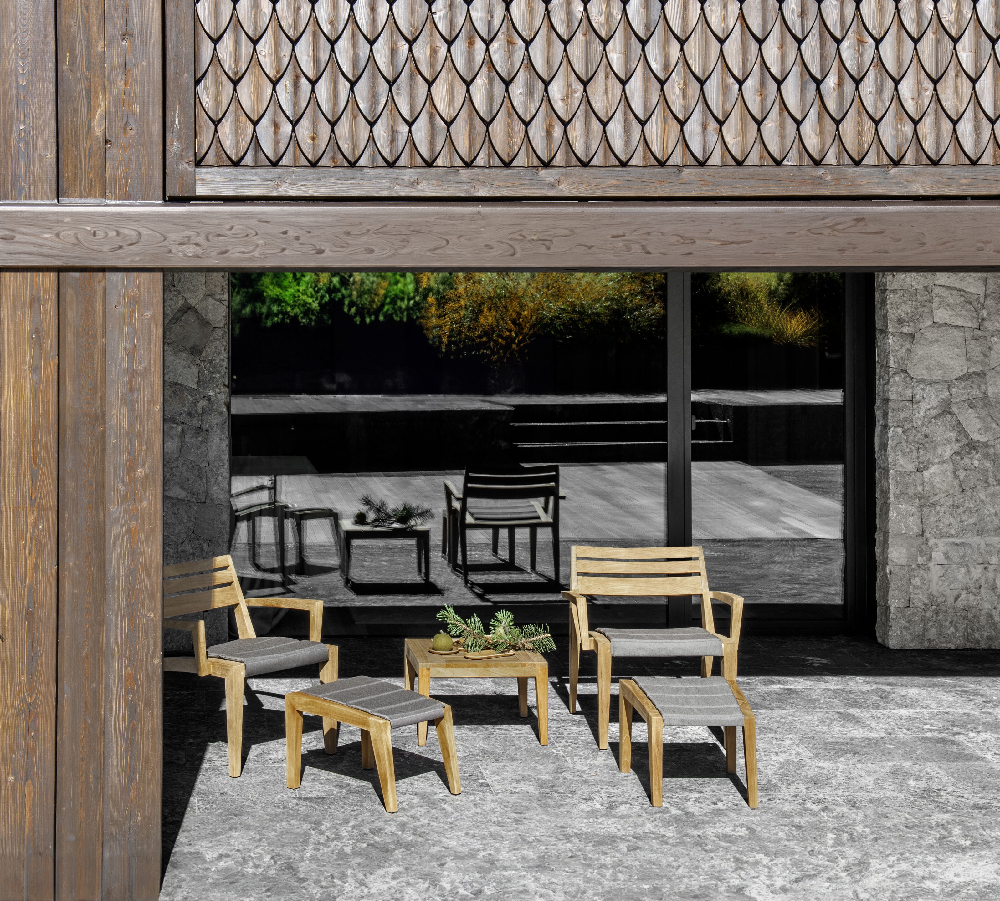 Садовое кресло из тикового дерева Ethimo Рибо ARCH-00051324 - Вид №1