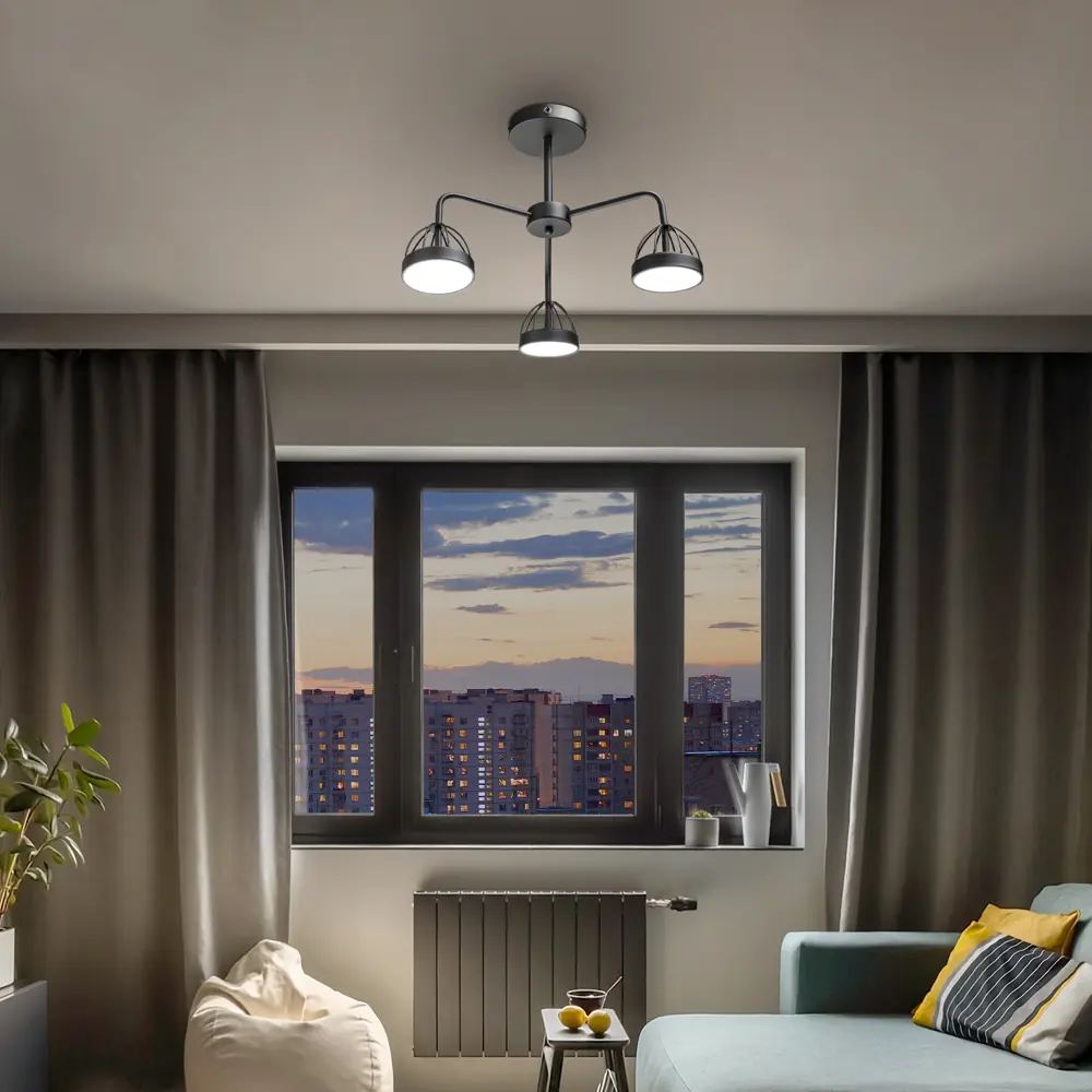 Люстра светодиодная «Scandia» 515931 с пультом управления 16 м² регулируемый белый свет цвет черный RITTER STLM-2055758 - Вид №18