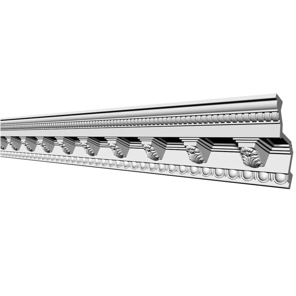 90414062 Потолочный плинтус Glanzepol GP-47 полистирол цвет белый 2000x122x118 мм STLM-0220608