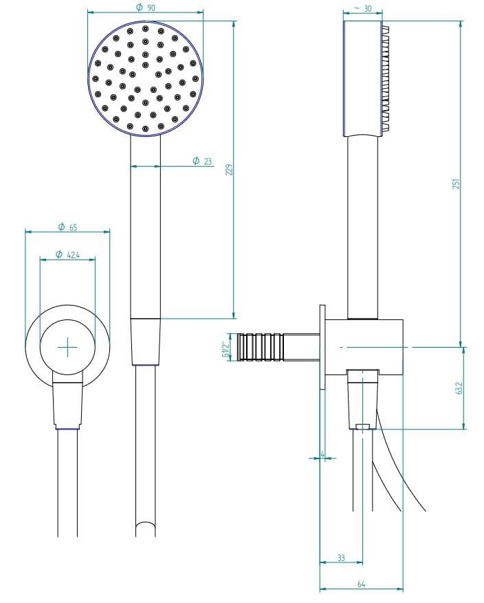 Стержень из нержавеющей стали с ручным душем Zazzeri Z316 MONO ARCH-00118652 - Вид №3