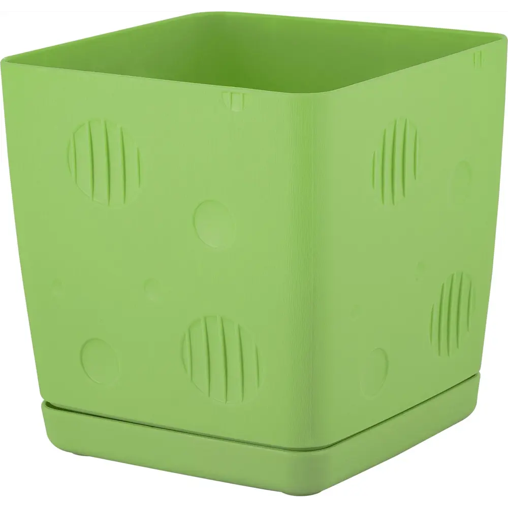 Горшок цветочный Engreen Microcosm 8x8x9 см v0.5 л пластик зеленый INGREEN STLM-2051925