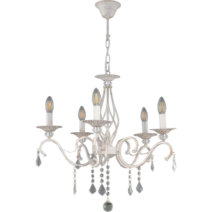 Люстра подвесная Виктория-2, 5 ламп, 25 м², цвет белый/прозрачный